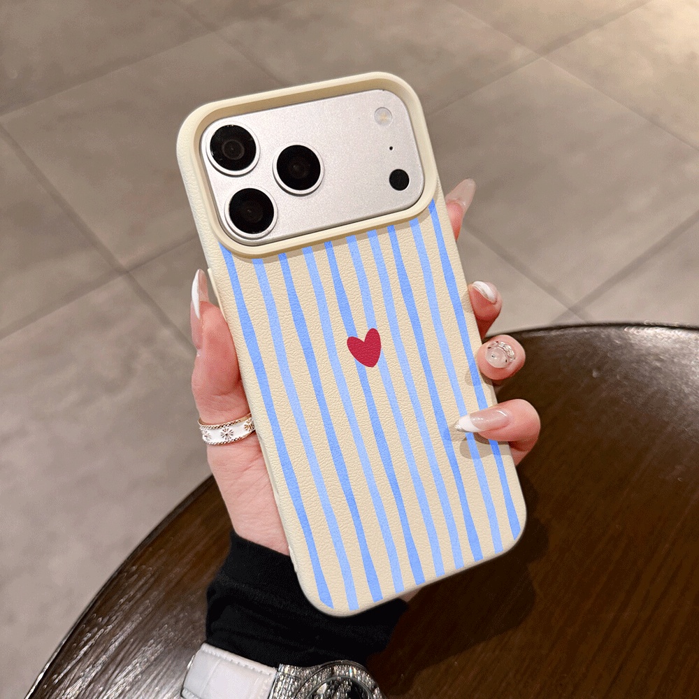 Phone Cases Rugged - Vertical Stripes Hearts Phone Case For