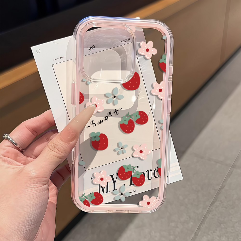 Phone Cases Transparent - Summer Strawberry Soft Airbag Clear Phone