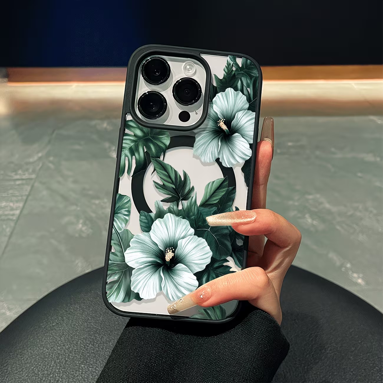 Phone Cases Transparent - Green Floral Print Phone Case For