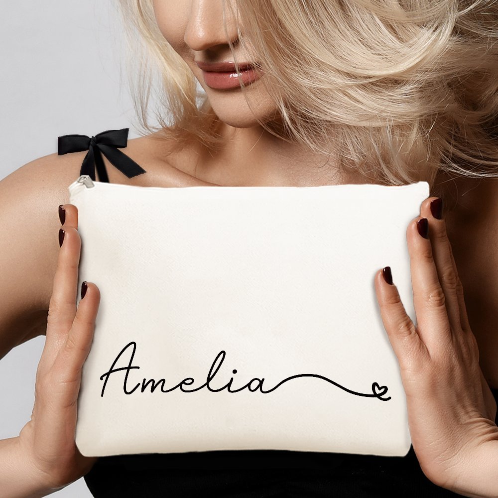 Custom Name Canvas Makeup Bag  - đánh giá và giá Monogram Custom Case