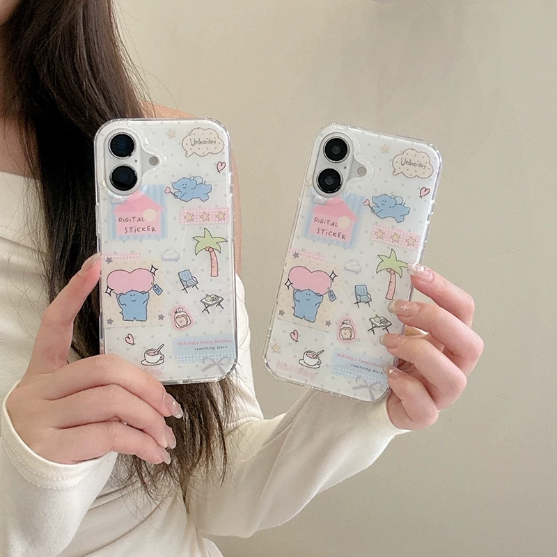 Cute Cartoon Elephant Grabbing - đánh giá và giá Phone Cases Kawaii