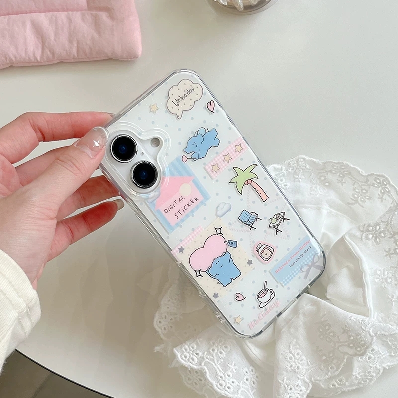 Cute Cartoon Elephant Grabbing - đánh giá và giá Phone Cases Kawaii