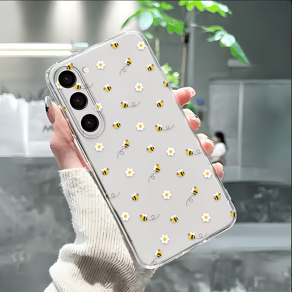Transparent TPU Cute Bee Daisy - đánh giá và giá Phone Cases Transparent
