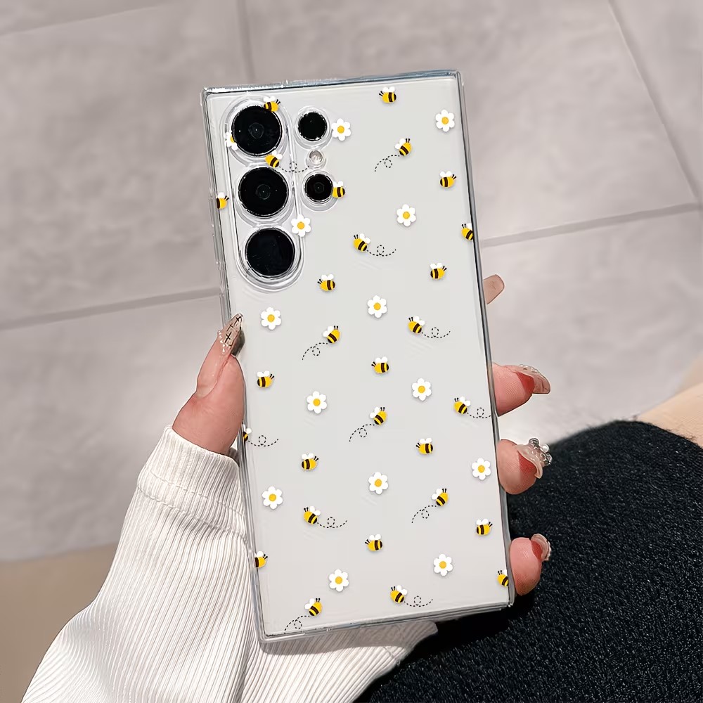 Transparent TPU Cute Bee Daisy - đánh giá và giá Phone Cases Transparent