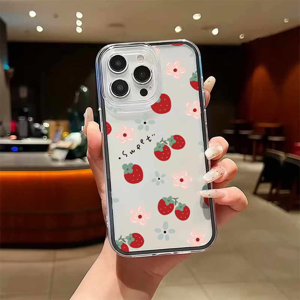 Summer Strawberry Soft Airbag  - đánh giá và giá Phone Cases Transparent