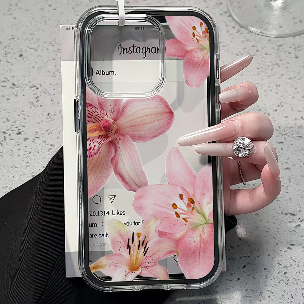 Pink Lily Flower Clear Phone C - đánh giá và giá Phone Cases Transparent