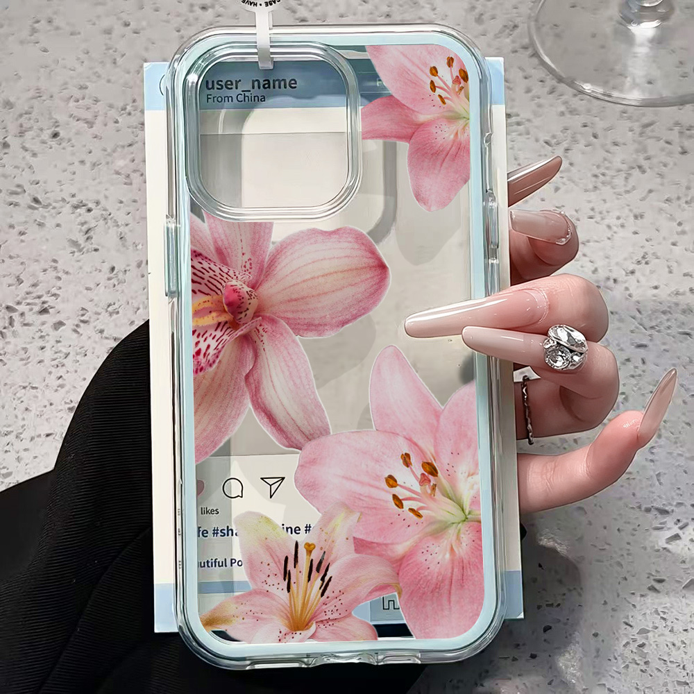 Pink Lily Flower Clear Phone C - đánh giá và giá Phone Cases Transparent