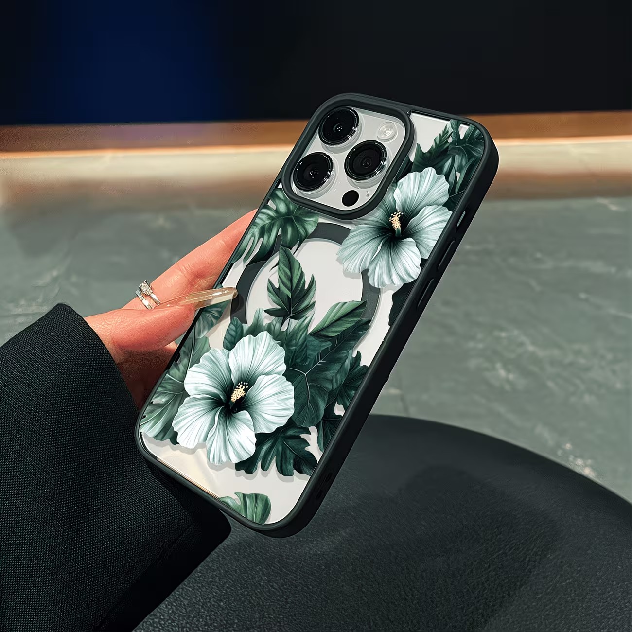 Green Floral Print Phone Case  - đánh giá và giá Phone Cases Transparent