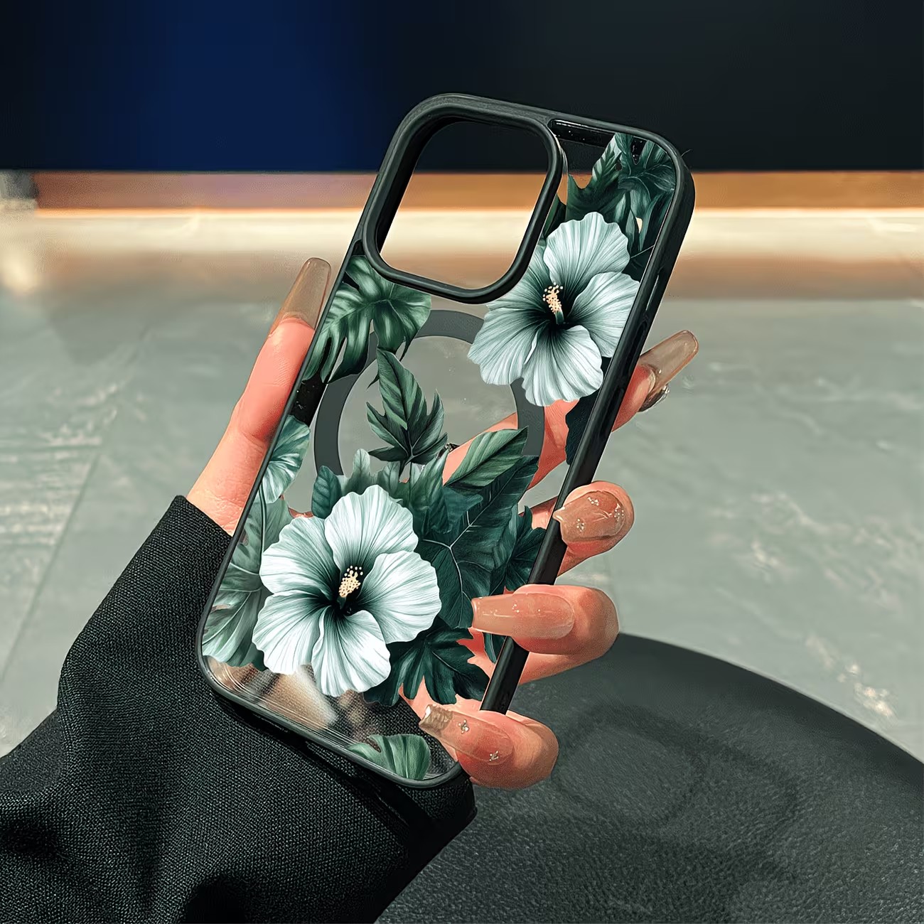 Green Floral Print Phone Case  - đánh giá và giá Phone Cases Transparent