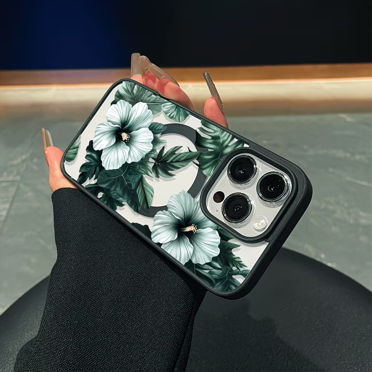 Green Floral Print Phone Case  - đánh giá và giá Phone Cases Transparent