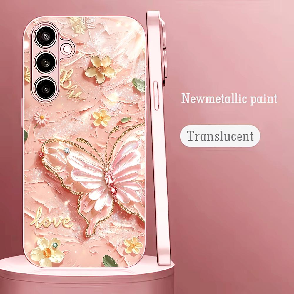 Pink Glitter Butterfly Fashion - đánh giá và giá Phone Cases Quad Lock